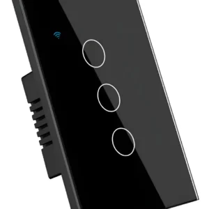 Interruptor De Luz Tecla Táctil Smart Wifi 3 Canales Color Negro Corriente Nominal 10 A Voltaje Nominal 240v