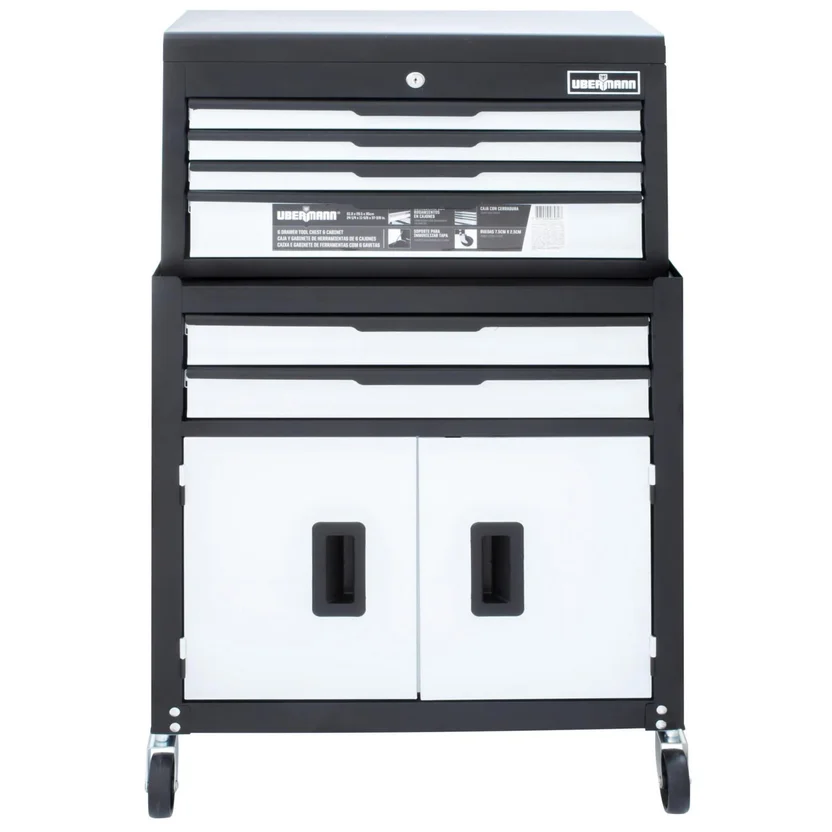 Carro de herramientas metálico 100 kg 326097 con gabinete